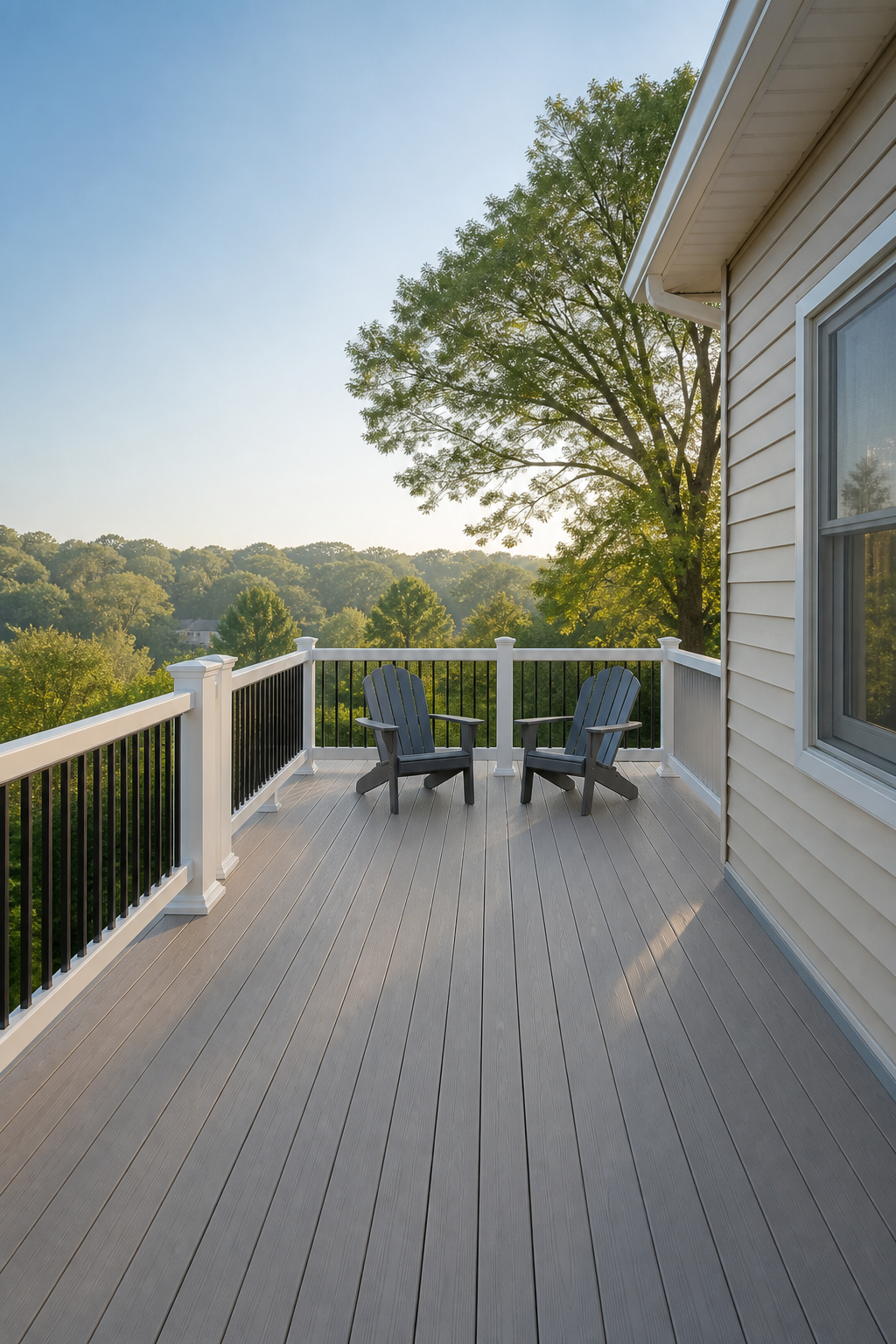 Quiet morning on a composite deck — representative design concept